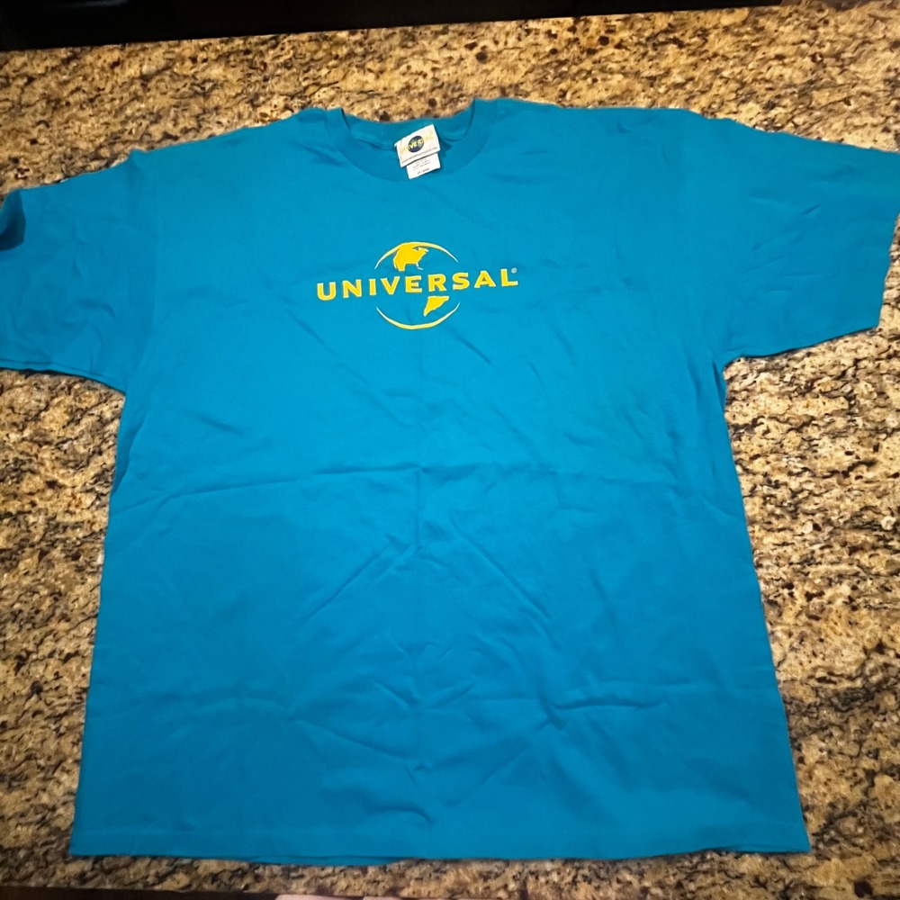 Vintage 2001 Universal Studios Discover Day T-Shirt Mens XXL Blue Graphic Tee‎